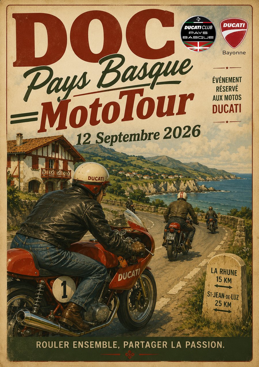 Cartel oficial II MotoTour DOC Pays Basque — 12 septiembre 2026